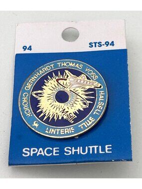 NASA Space Shuttle STS-94 Mission Lapel Pin Astronaut Names Emblem